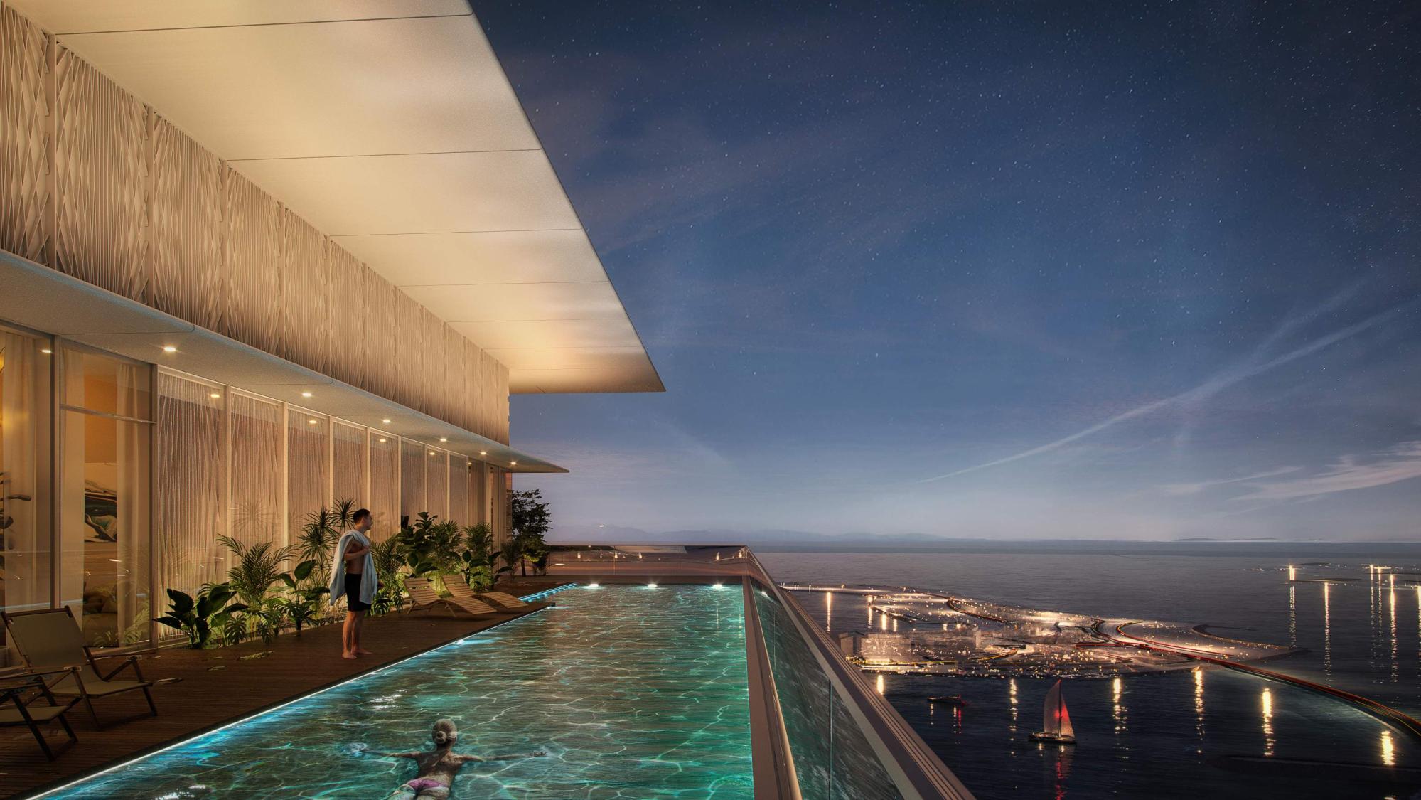 Dubai Peninsula-rosewood residences-piscine