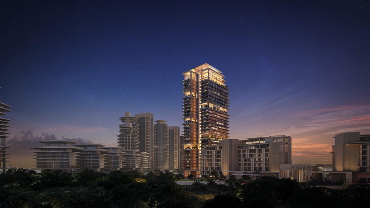 Dubai Peninsula-rosewood residences-vue nuit