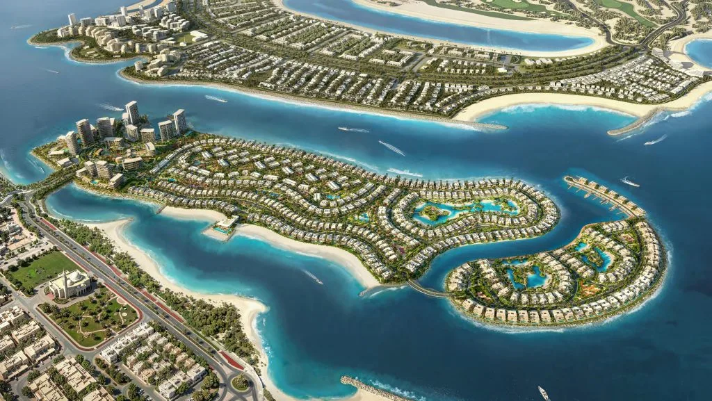 Bay Estate by Nakheel, vue aérienne des lagons et du plan d'ensemble