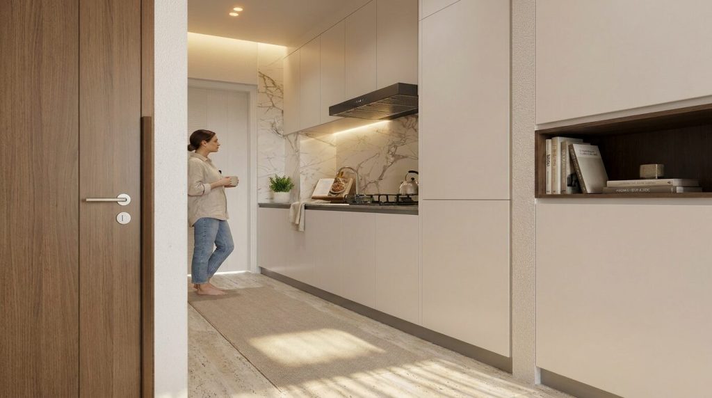 Elan Tower by Al Fulaiti Development – cuisine équipée d'un appartement