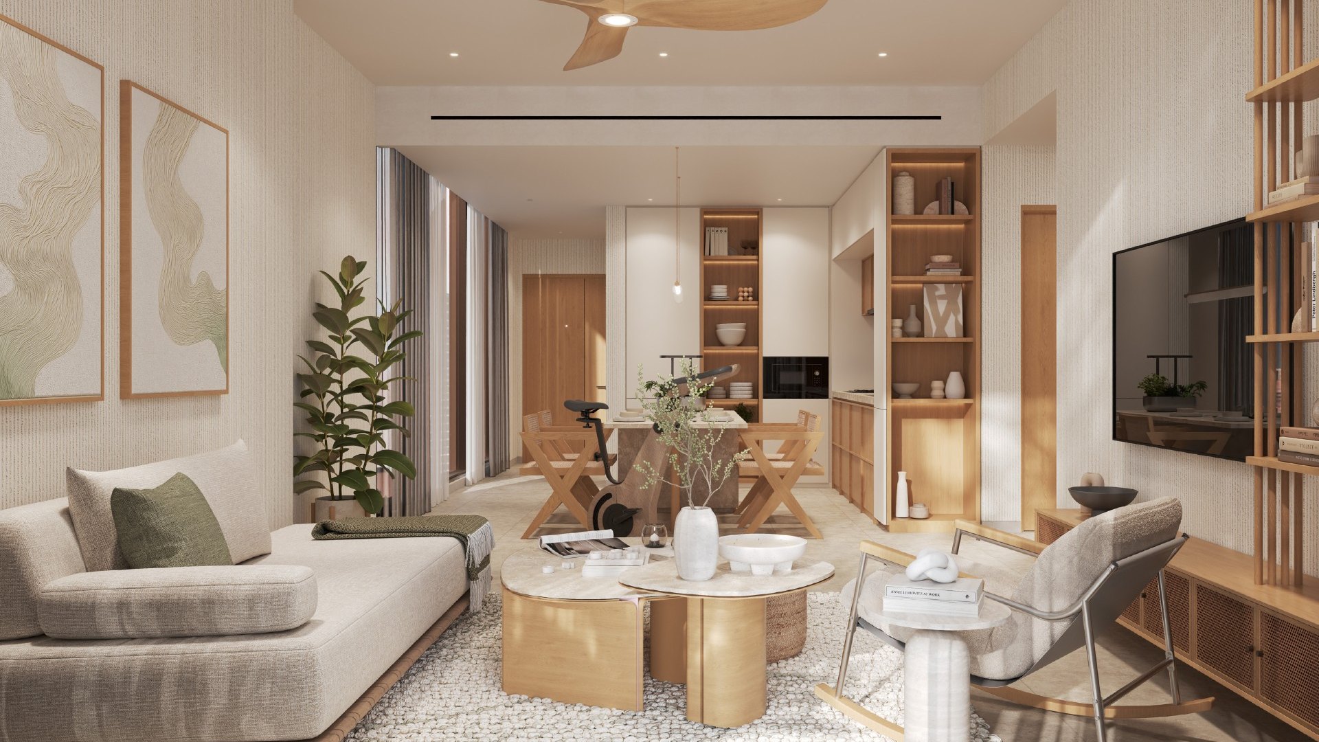 Kore by Imtiaz – séjour d'un appartement de deux chambres, Dubai Land Residence Complex
