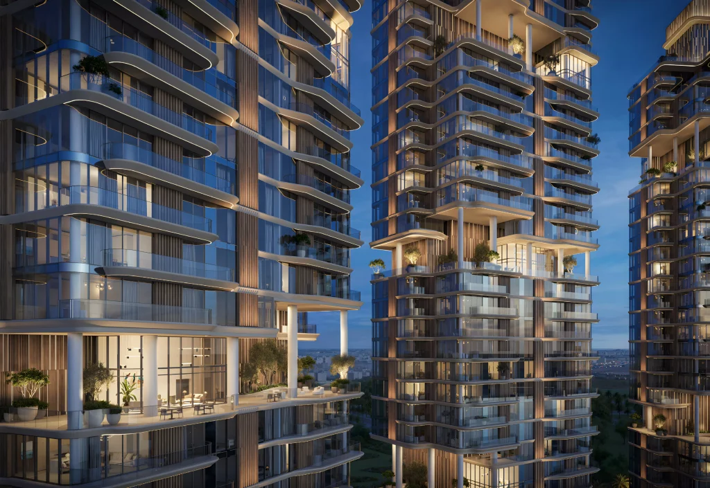 The Edit at d3 by Meraas, façades et terrasses aux angles arrondis